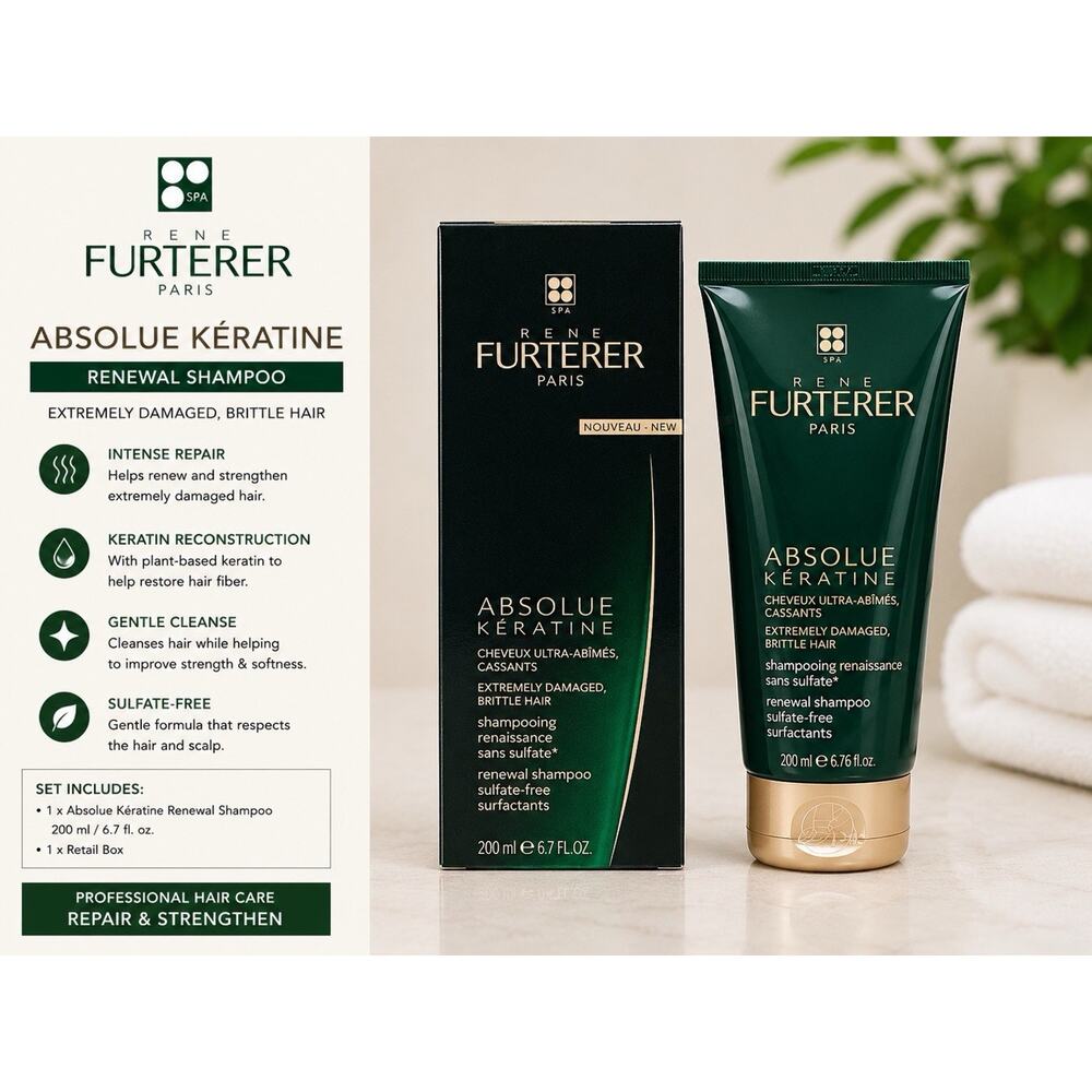 Rene Furterer Absolue Keratine Renewal Shampoo 6.7 Fl. Oz. Damaged Hair
